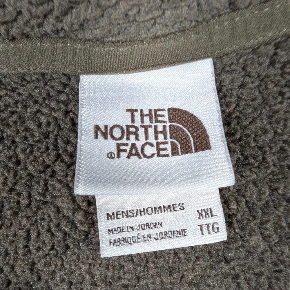 The North Face Gordon Lyons 1/4 Zip‎ Mens 2XL Brown Deep Pile Fleece Pullover